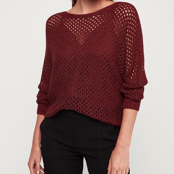 Open Knit Sweater Gray Silver Metallic Women’s S NWT Express - Picture 9 of 9